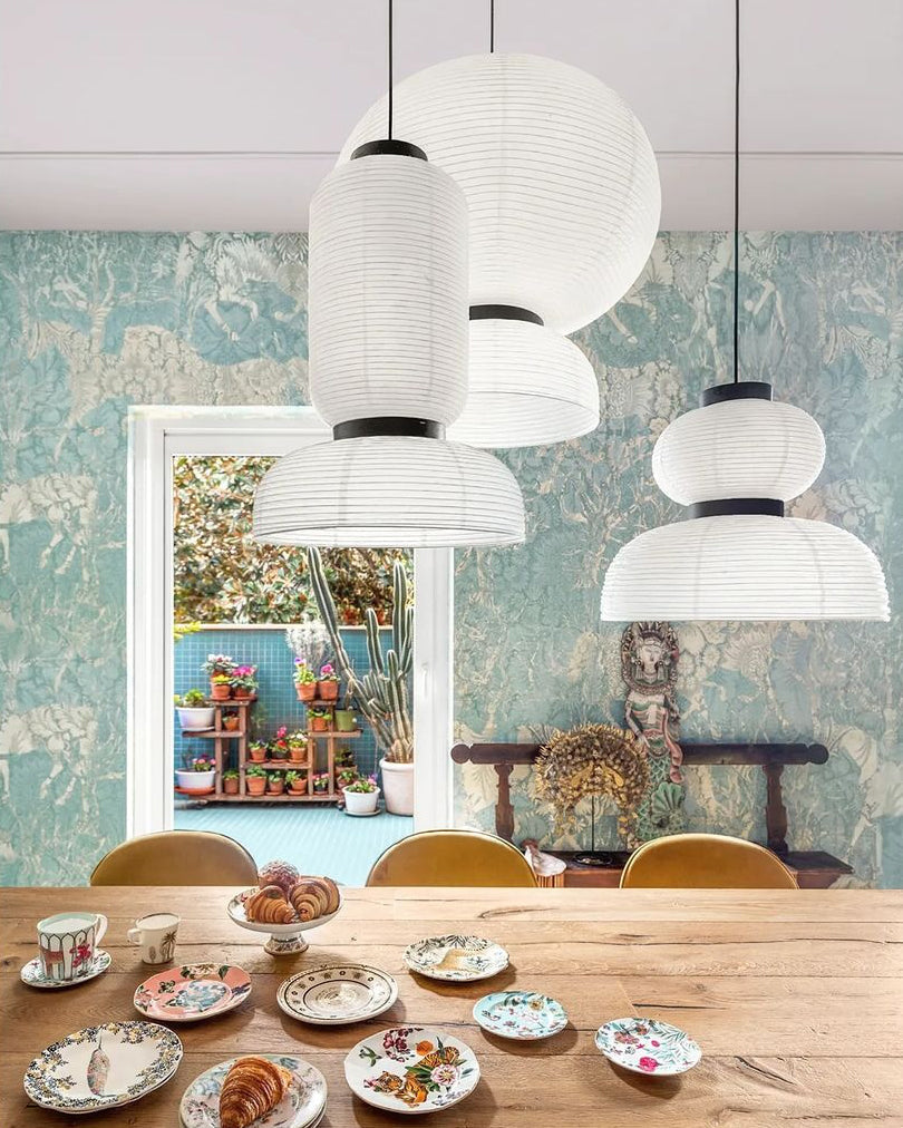 Rounded Layered Paper Plug-In Pendant