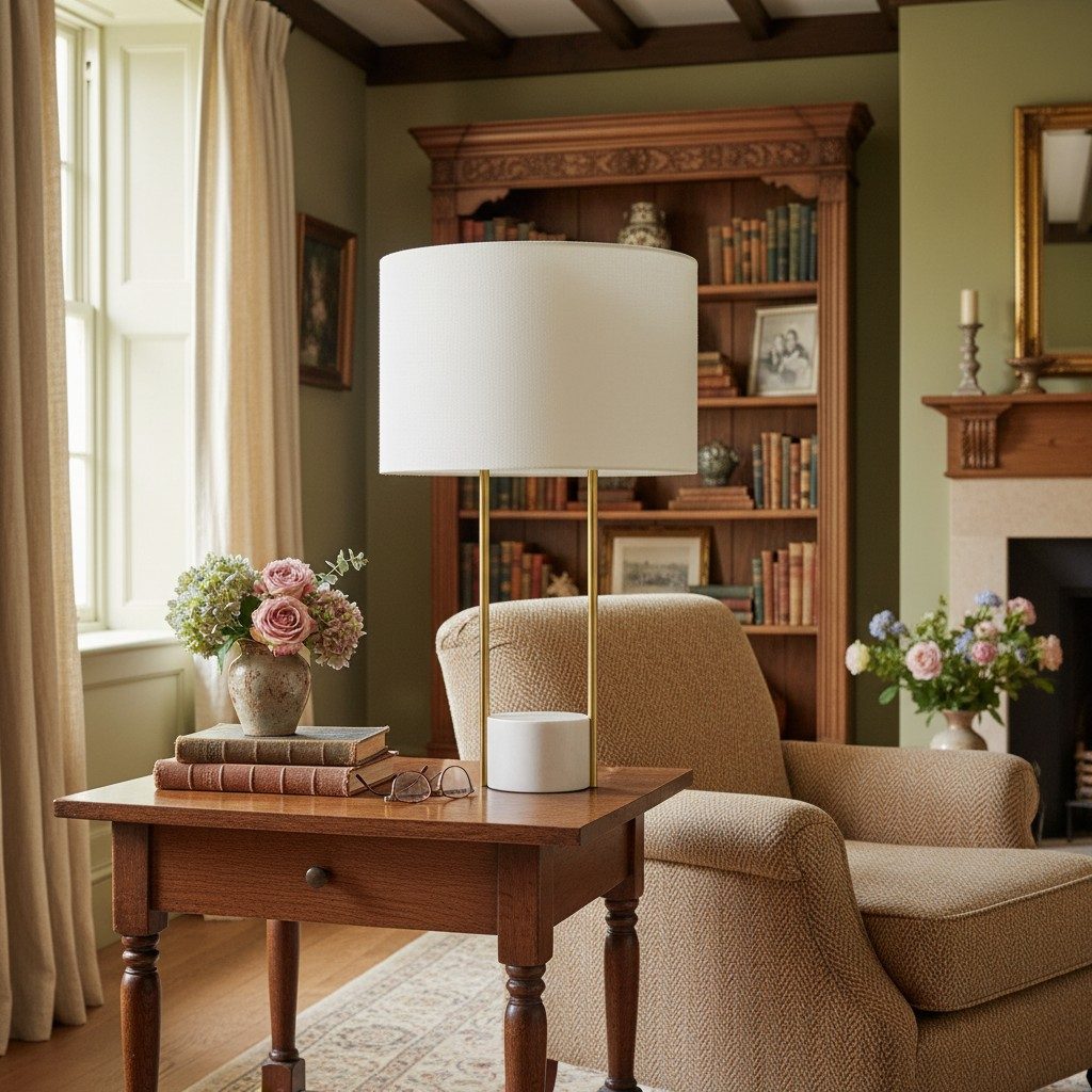 Luma Industrielle Moderne Tisch- und Stehlampe mit Weichem Stoffschirm – Zeitgenössische Beleuchtung für Zuhause und Büro