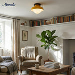 Bild in Gallery-Viewer laden, Hanton Aufputz-Deckenleuchte – Modernes minimalistisches Leuchtmittel mit Milchglas- und Metallschirm