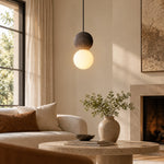 Load image into Gallery viewer, Textured Stone And Glass Plug-In Swag Pendant