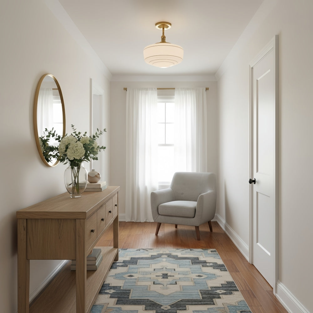 Lámpara de Techo Moderna Nalaviro - Pantalla de Vidrio para Sala y Recibidor