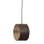 Bild in Gallery-Viewer laden, Coffee Brown large leather cylinder pendant light