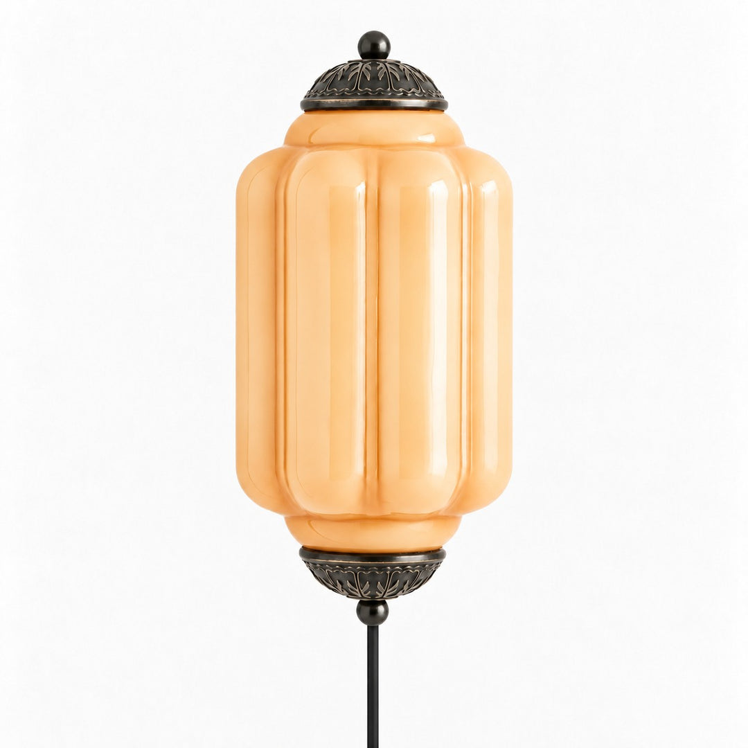 Eloise fluted milk-glass plug-in wall sconce