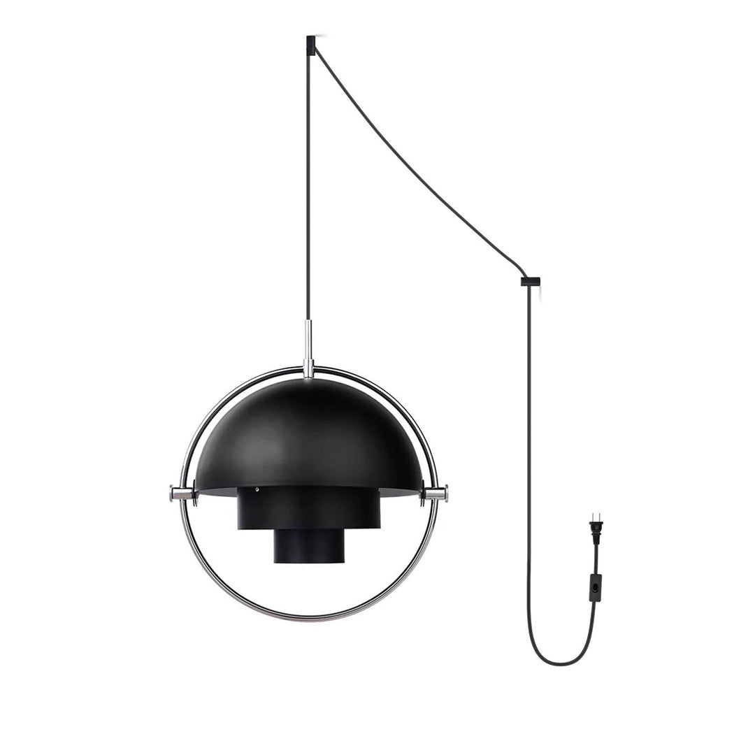 Adjustable Metal Hemisphere Plug-In Swag Pendant