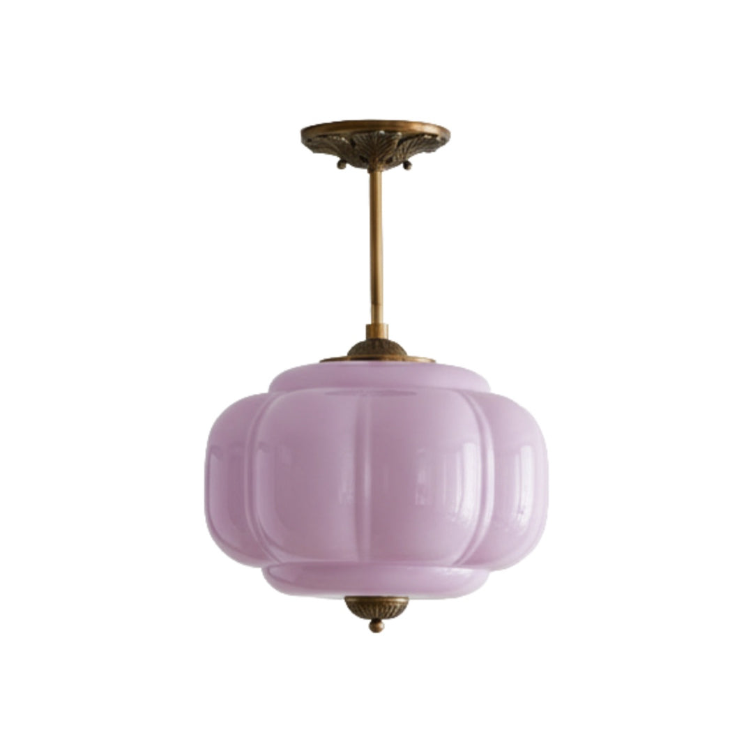 Lámpara colgante Eloise de vidrio lechoso festoneado de inspiración vintage: lámpara de acento moderna para cocina y dormitorio.