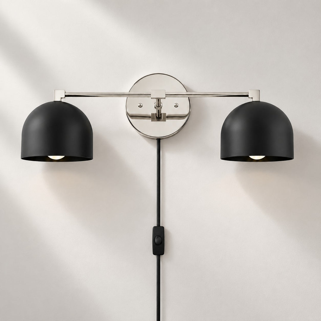 Metio Dome Mid-Century Metal Plug-In Wall Light
