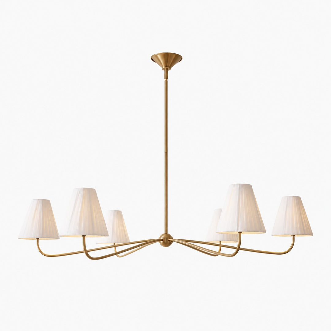Fibura Modern Fabric or Pleated Shade Chandelier for Traditional Dining Room