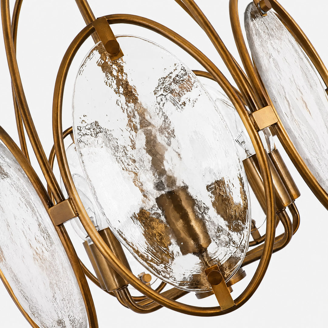 Oval Cage Textured Glass Chandelier