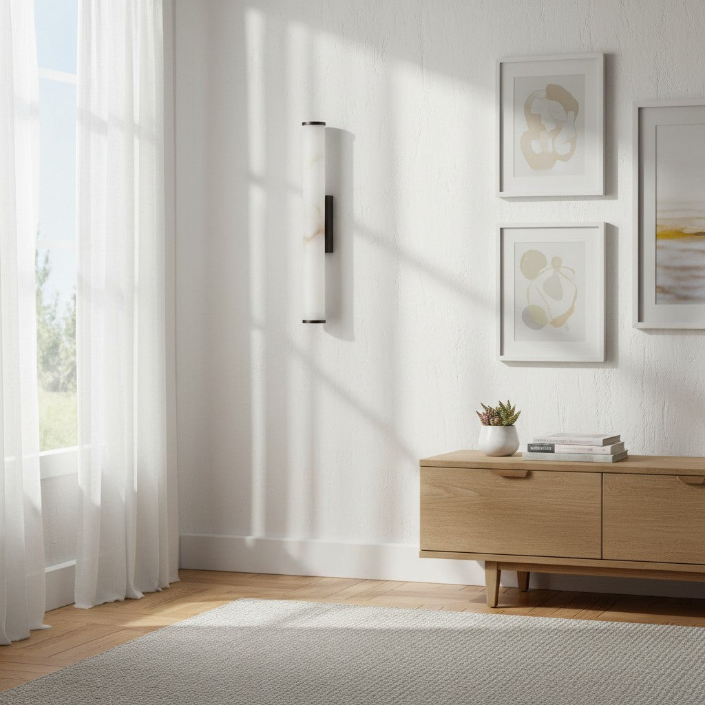 Lampe Murale Moderne Solaryx en Albâtre - Éclairage pour Chambre et Salon