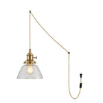 Bild in Gallery-Viewer laden, Brass And Clear Glass Plug-In Pendant