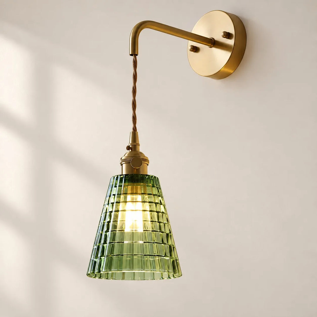 Nordic Brass Colored Glass Wall Lamp