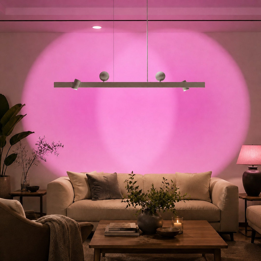 Lámpara colgante lineal para comedor con luz de lavado de pared