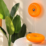 Cargar imagen en el visor de la Galería, Amber Glass Ring LED Plug-In Wall Lamp
