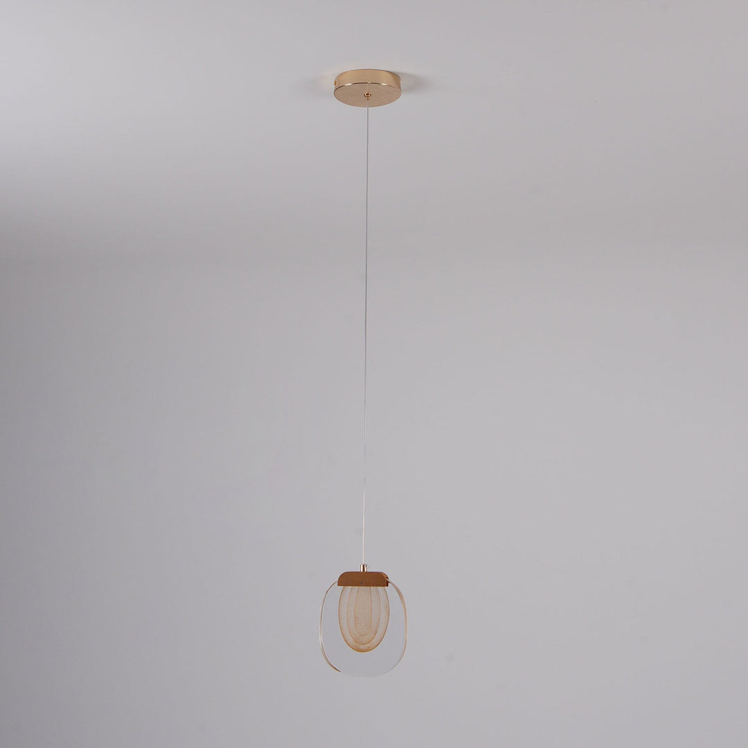 Clear Rippled Glass Plug-In Pendant