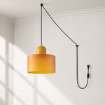 Bild in Gallery-Viewer laden, Mid‑Century Macaron Plug‑in Swag Pendant Light - Colorful Shade Hanging Lamp for Home Decor