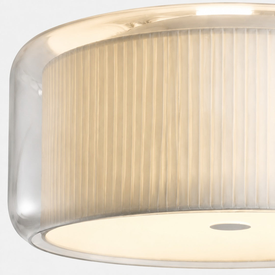 Plafonnier Bauhaus en verre et tissu  