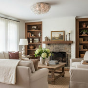 Lumica Layered Capiz Petal Ceiling Fixture – Decorative Flush-Mount Lamp for Bedroom or Foyer