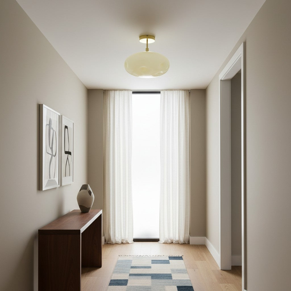 Orra Opal Glass Minimalist Ceiling Fixture - Modern Style for Living Room