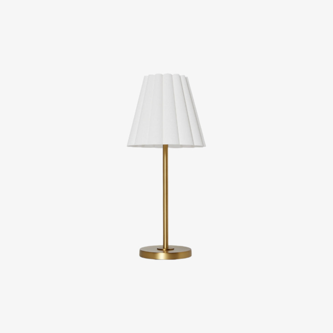 Lámpara de mesa delgada de transición Ruffmeto: iluminación con pantalla escultural para sala de estar o dormitorio