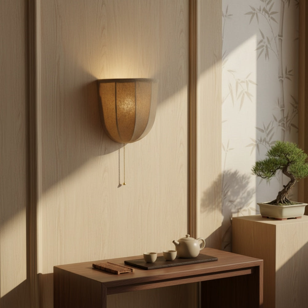 Fablune Wandleuchte - Moderner Leinen-Schirm für Schlafzimmer