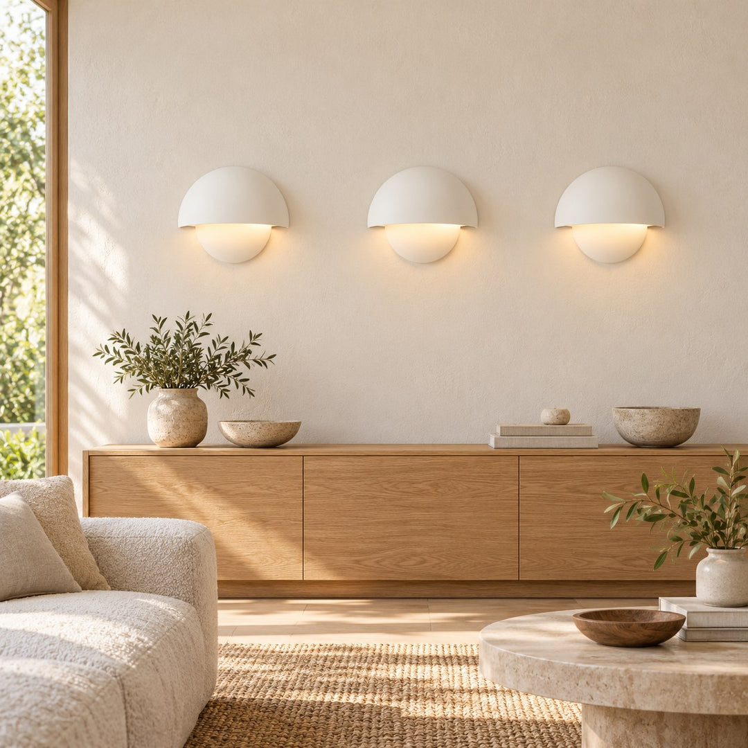 Downward Beam Half Dome Aluminium Wall Light