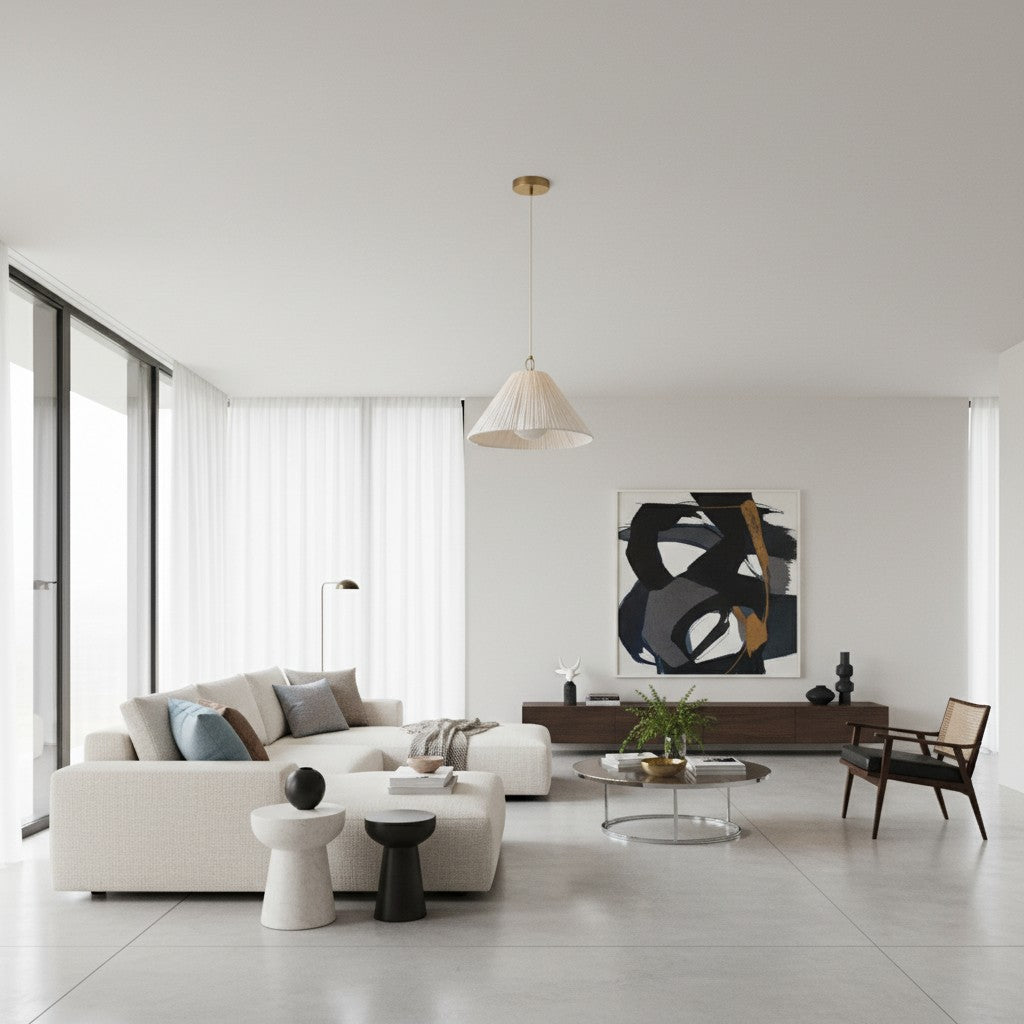 Blossine geschichtete Leinenpendelleuchte – Sanftes Umgebungslicht für Wohnzimmer und Eingänge