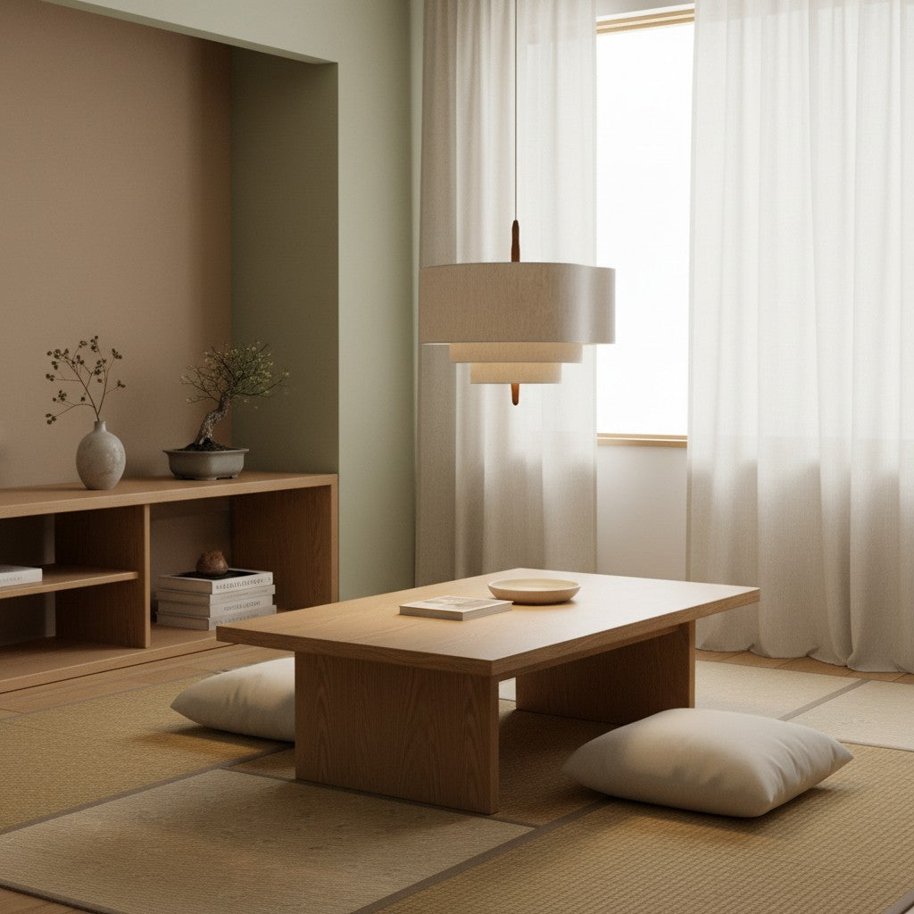 Softlume Wave Linen Shade Pendant Lamp - Modern Light for Dining Room