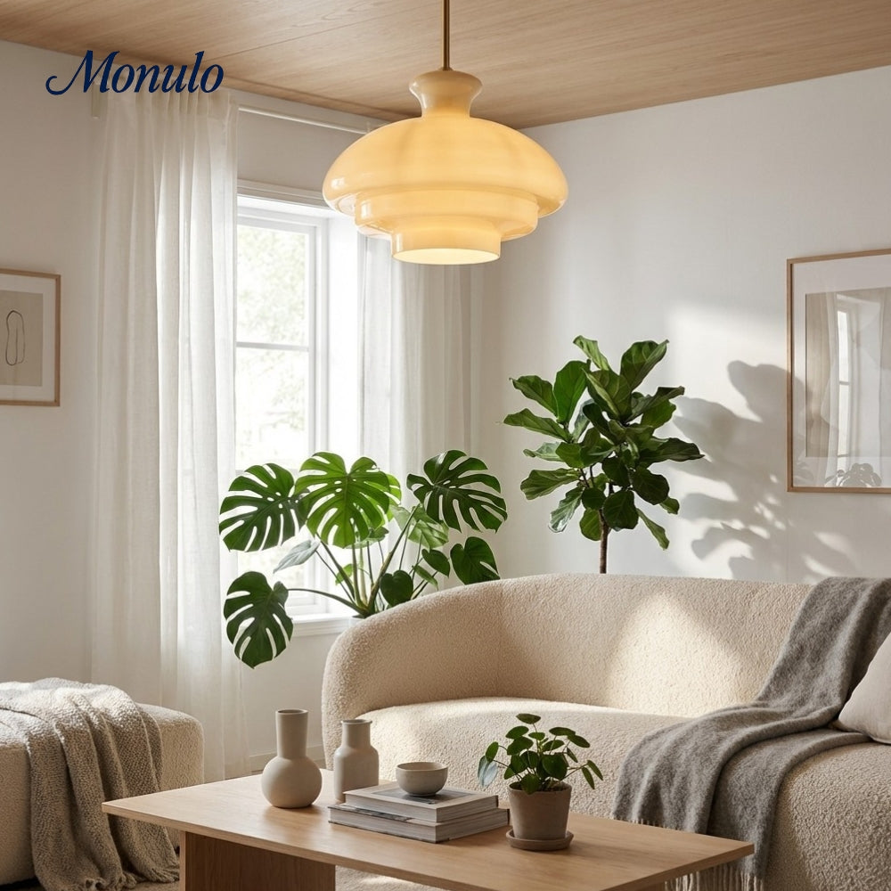 Lampe suspendue en verre sculptural Cirren - Luminaire décoratif moderne pour espaces de vie