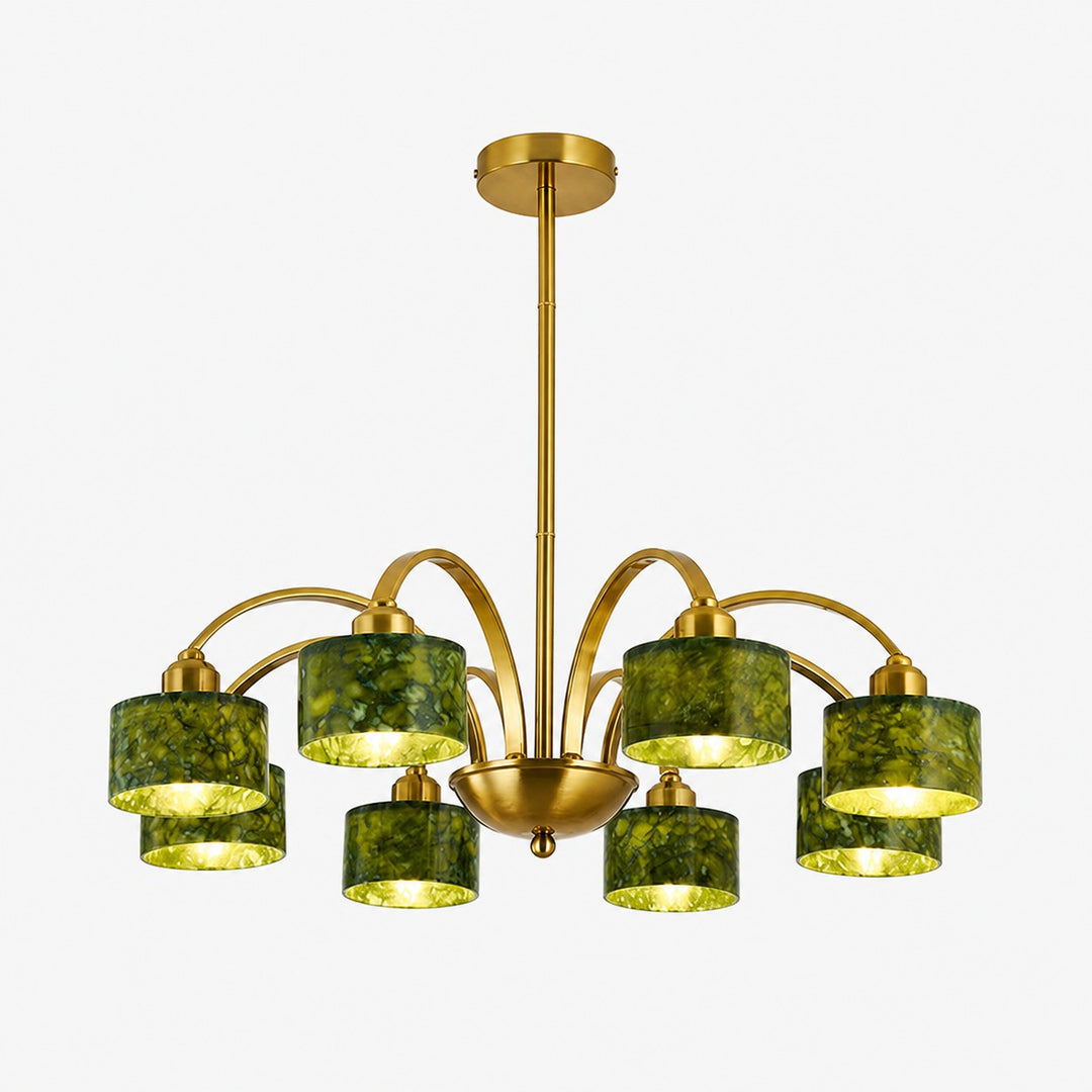 Green Jade Arched Branch Chandelier