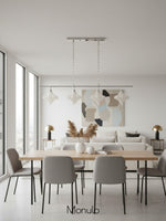 Load image into Gallery viewer, Art Deco Star Linear Pendant Light - Elegant Lighting for Kitchen Island  - Astris Cassiopeia
