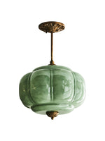 Load image into Gallery viewer, Vintage Milk Glass Semi Flush Mount Eloise Pendant Light
