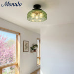 Cargar imagen en el visor de la Galería, Lámpara de techo Verdoma de vidrio ondulado y metal – Diseño minimalista para dormitorio y pasillo