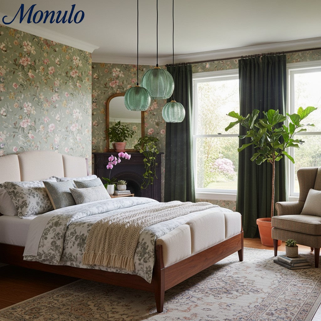 Verdoma Tropical Boho Decorative Glass Pendant Light for Entryway or Hallway