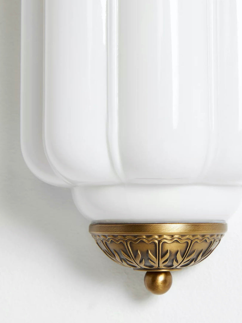 Vintage Milk Glass Flush Eloise Wall Sconce for Bedside Hallway