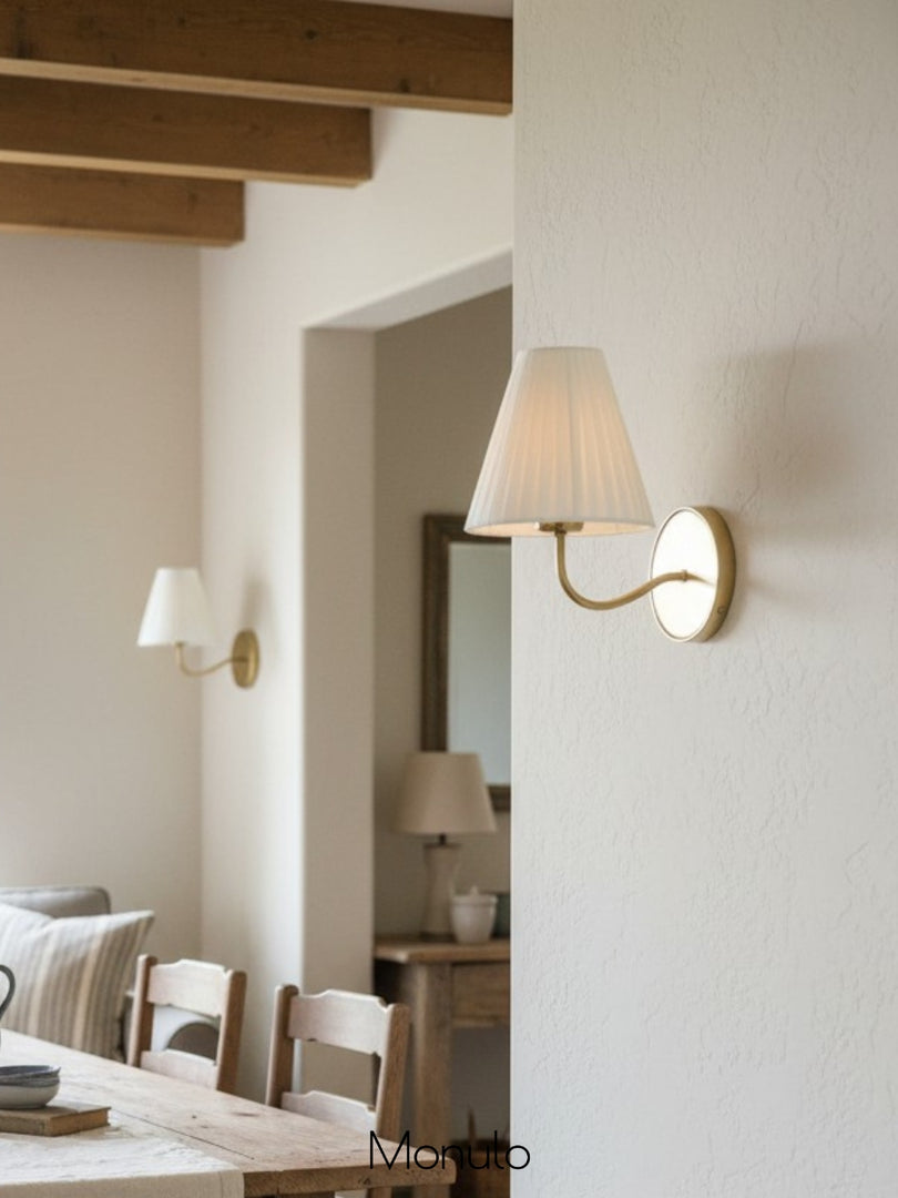 Fibura Fabric Wall Sconce – Elegant Wall Sconce for Bedroom and Hallaway Vintage Style