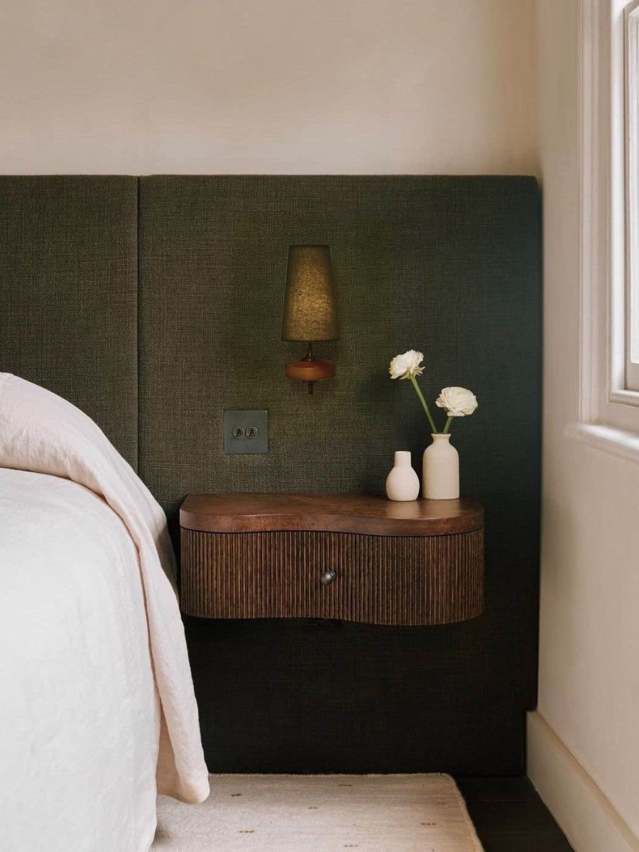 Rowan Retro Fabric Shade Wall Sconce – Classic Fabric Lighting For Bedroom