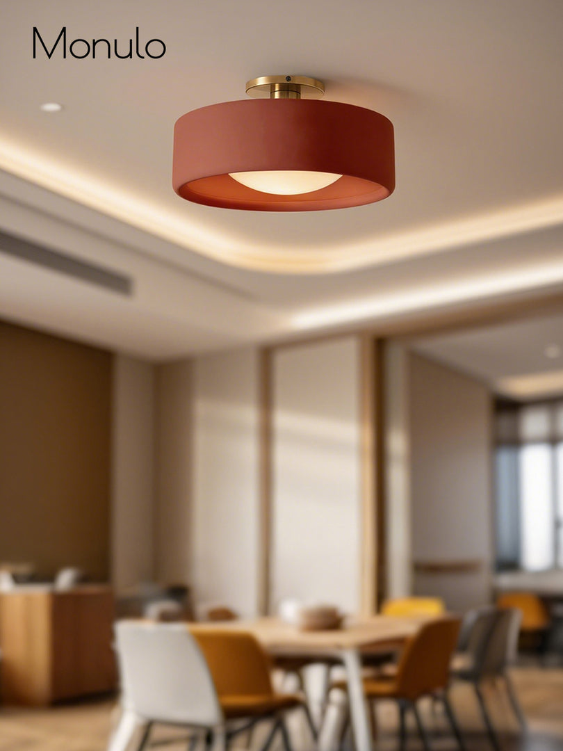 Lámpara de techo empotrada de porcelana: luminaria moderna de perfil bajo 