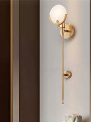 Light Luxury Long Style Round Antoinett Alabaster Wall Sconce Lighting
