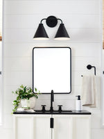 Load image into Gallery viewer, Korvi Tapered Sconce Cone Wall Light – Black or Brass Conical Retro Design
