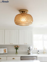 Load image into Gallery viewer, Vintage Glass Globe Ceiling Light - Textured Semi Flush for Any Room