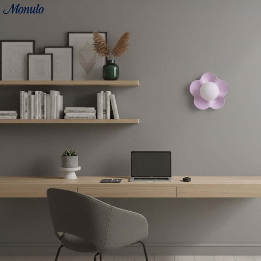 Lampe murale fleurissante Resinova - Résine moderne et verre pour salons et chambres