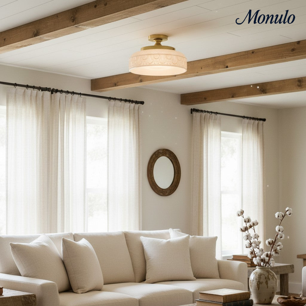 Verdoma Modern Glass Pendant - Minimalist Arc Pendant Light for Kitchen Islands and Dining Areas