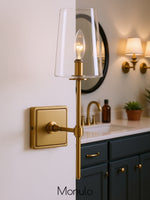 Load image into Gallery viewer, Derlina Clear Glass Sconce - Elegant Single To Triple Vanity Sconce
