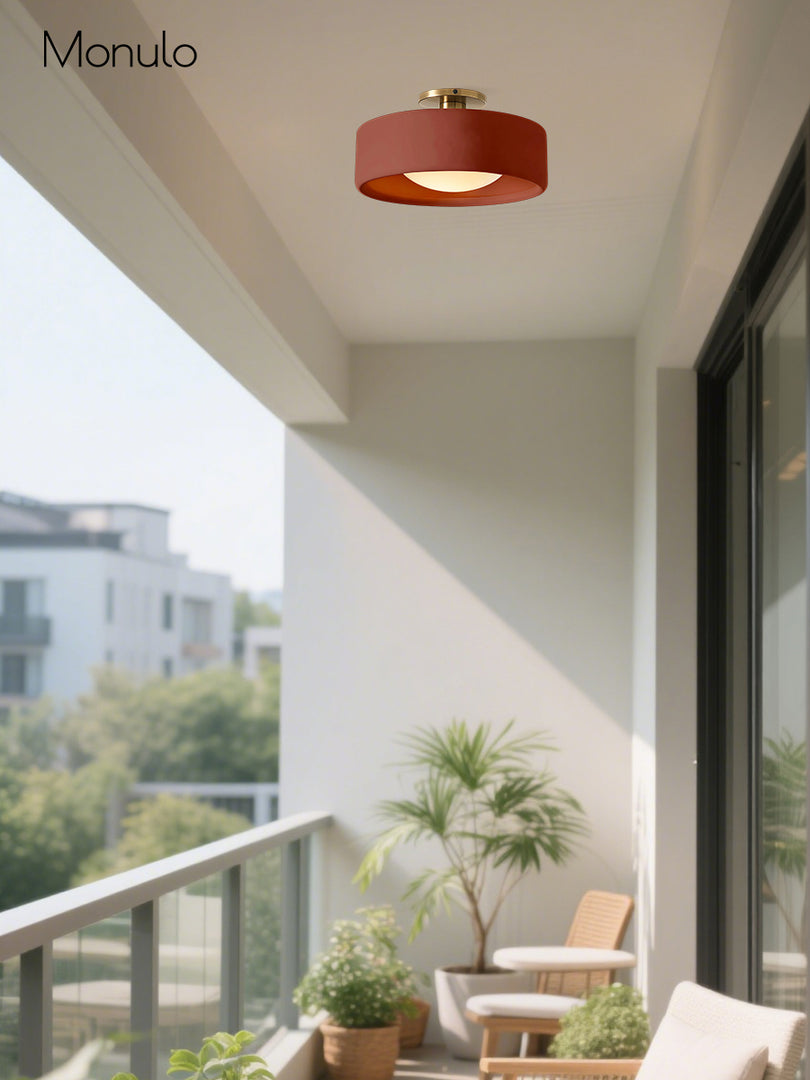 Lámpara de techo empotrada de porcelana: luminaria moderna de perfil bajo 