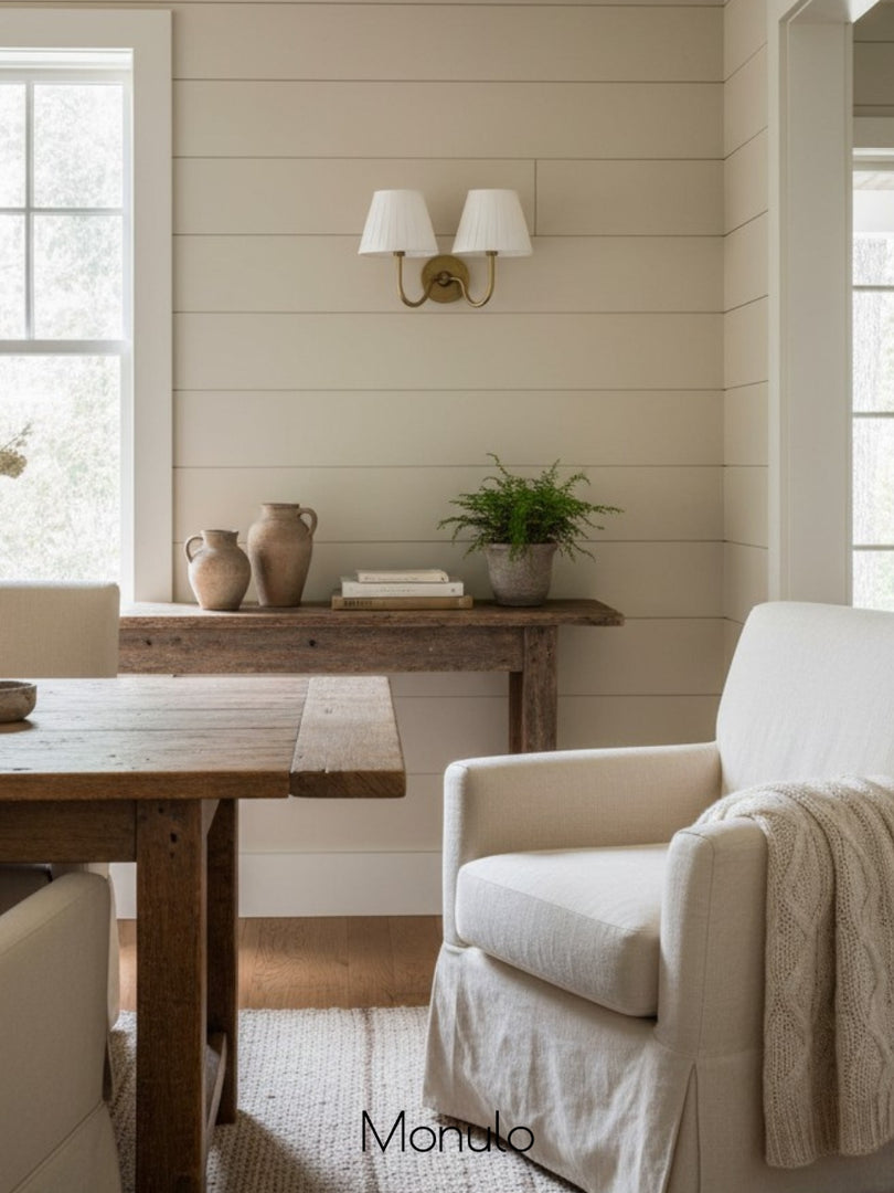 Luvora Fabric Shade Wall Sconce with Drum Shade - Classic Pleated Sconce Light