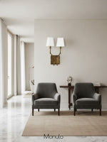 Load image into Gallery viewer, Vintage Fabric Wall Sconce – Double Drum Shade for Bedroom or Hallway
