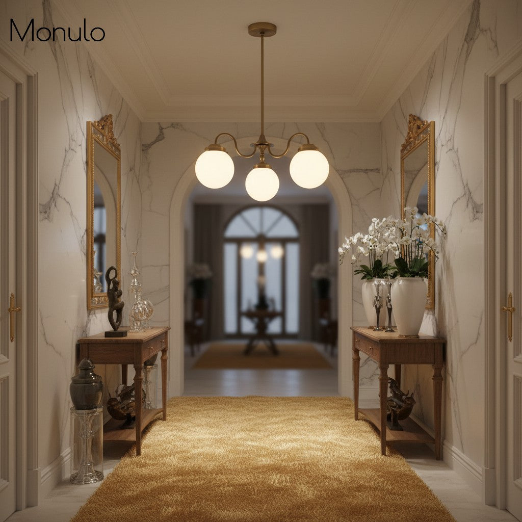 Glorica Glass Modern Decorative Glass Globe Chandelier – Modern Ceiling Light Fixture for Dining Rooms & Living Spaces