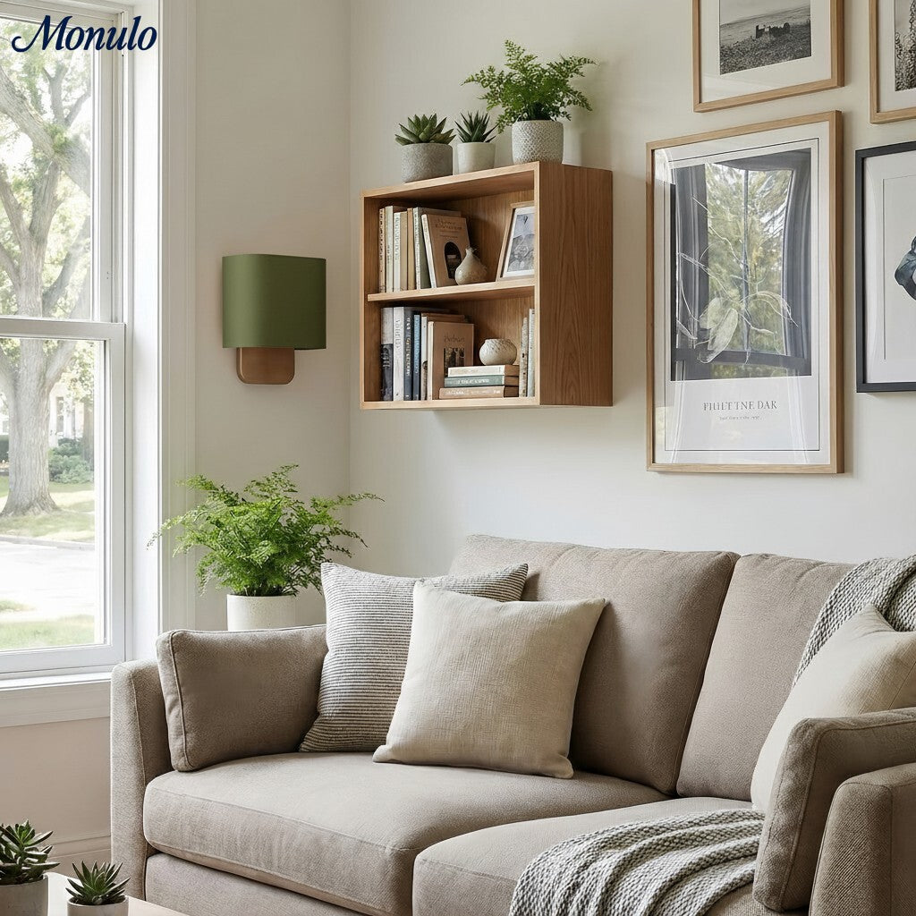 Nolvara Aleena Soft Fabric Luxe Metal Fabric Wall Sconce for Bedroom Reading Light