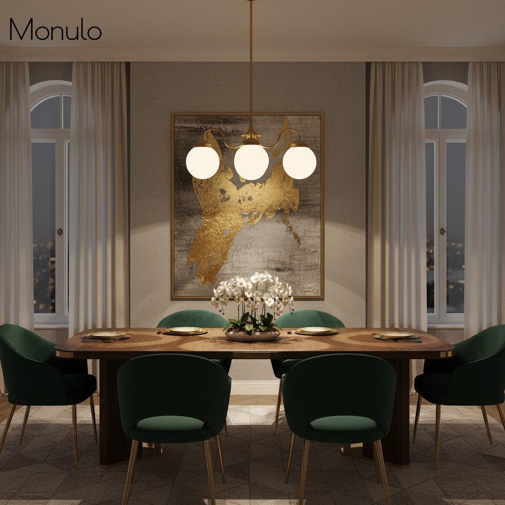 Glorica Glass Modern Decorative Glass Globe Chandelier – Modern Ceiling Light Fixture for Dining Rooms & Living Spaces