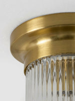 Bild in Gallery-Viewer laden, Rivora Strukturierte gerippte Glas-Deckenleuchte — Elegante flache Leuchte für Eingangsbereiche